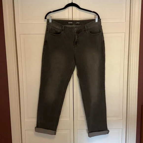 Old Navy Gray Mid-Rise Wow Boyfriend Jeans (like new-worn once) - Picture 1 of 3